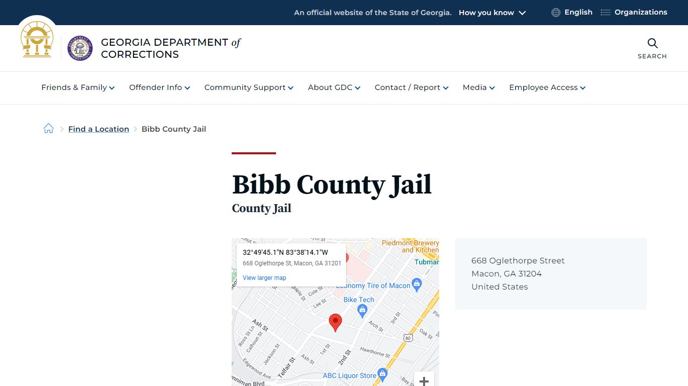 Bibb County Jail | Georgia Department of Corrections