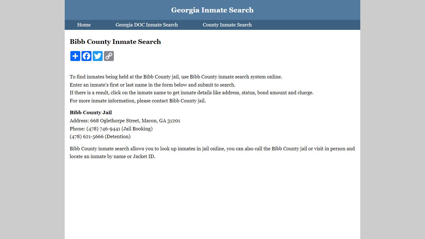 Bibb County Inmate Search